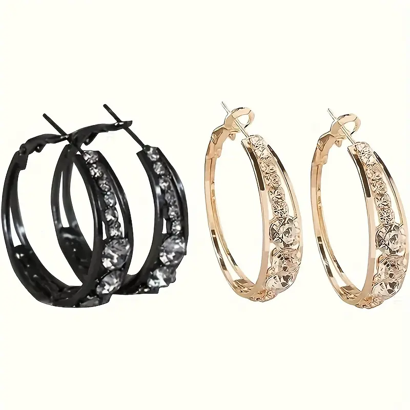Inlaid Rhinestone Earrings