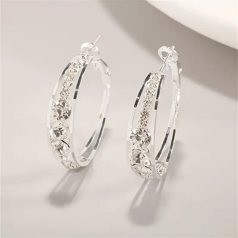Inlaid Rhinestone Earrings
