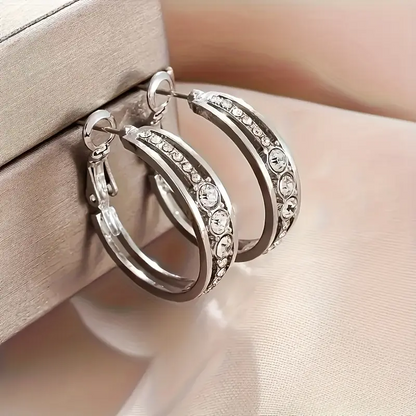 Inlaid Rhinestone Earrings