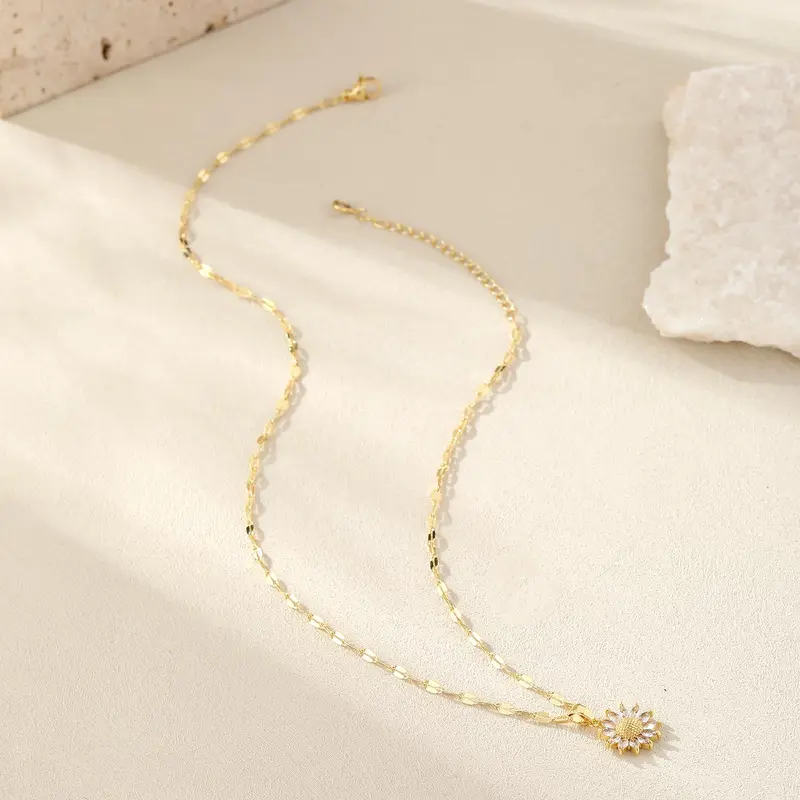 Dainty Sunflower Necklace
