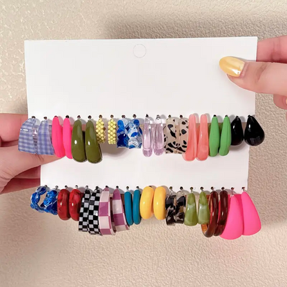 Elegant Colorblock Earrings