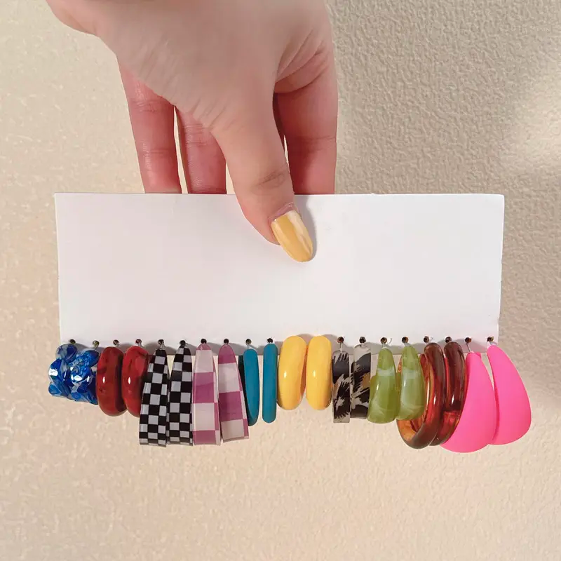 Elegant Colorblock Earrings