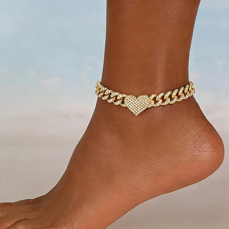 Cuban Heart Anklet