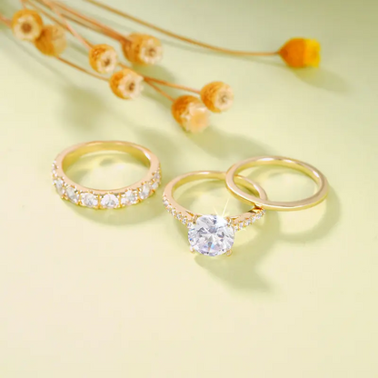 3pc Stackable Cubic Rings Set