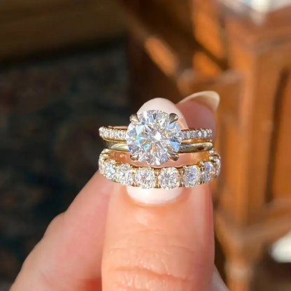 3pc Stackable Cubic Rings Set