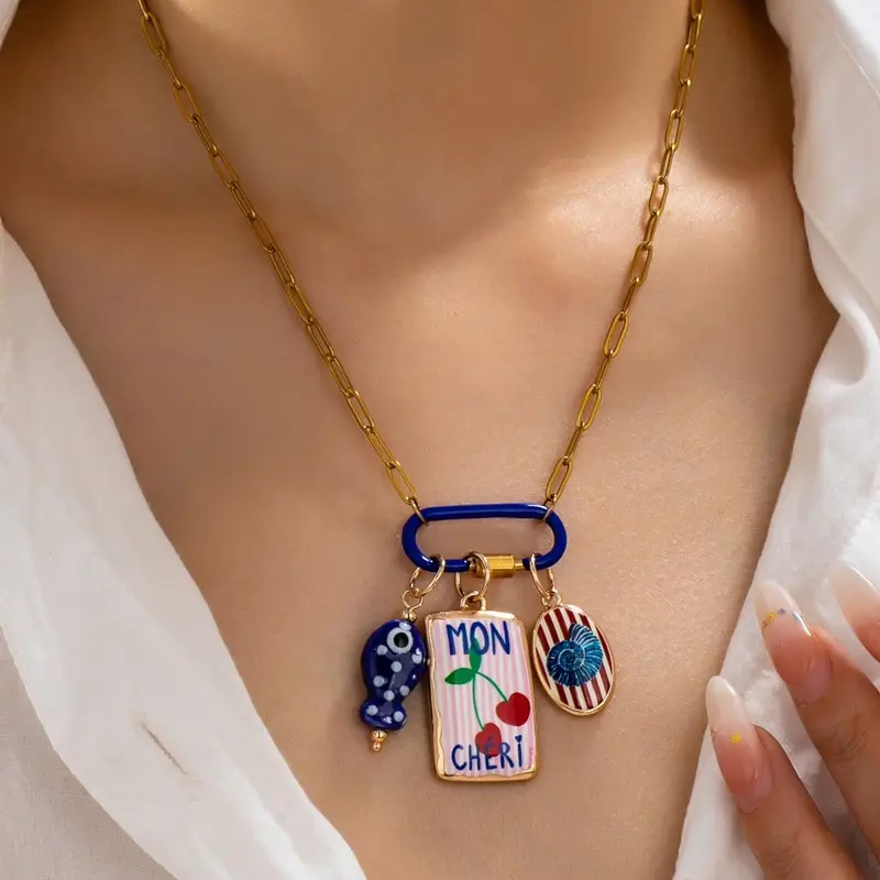 6pc Summer Carabiner Necklace