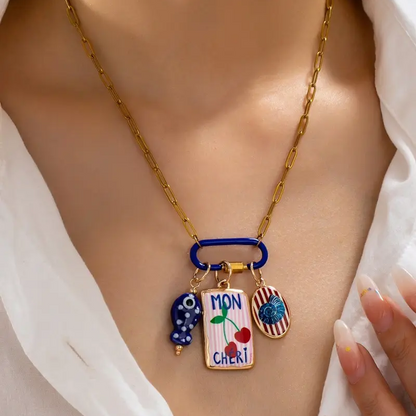 6pc Summer Carabiner Necklace