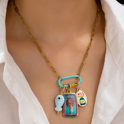 6pc Summer Carabiner Necklace