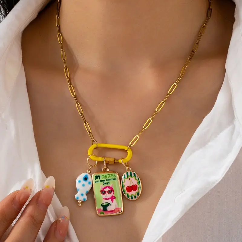 6pc Summer Carabiner Necklace
