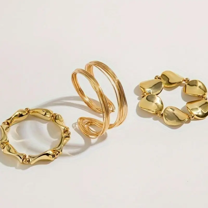 3pc Irregular Geometric Bracelet Stack