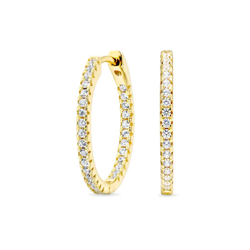 Sparkling Oval Hoop Earrings
