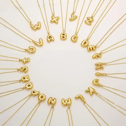 2pc Initial Bubble Necklace Set