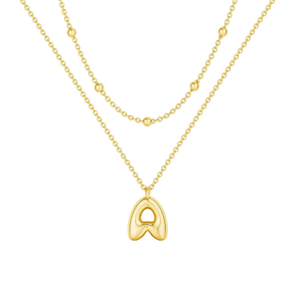 2pc Initial Bubble Necklace Set