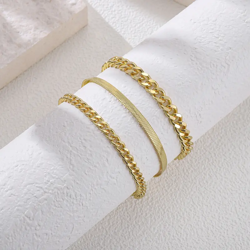 3pc Dainty Anklet Stack