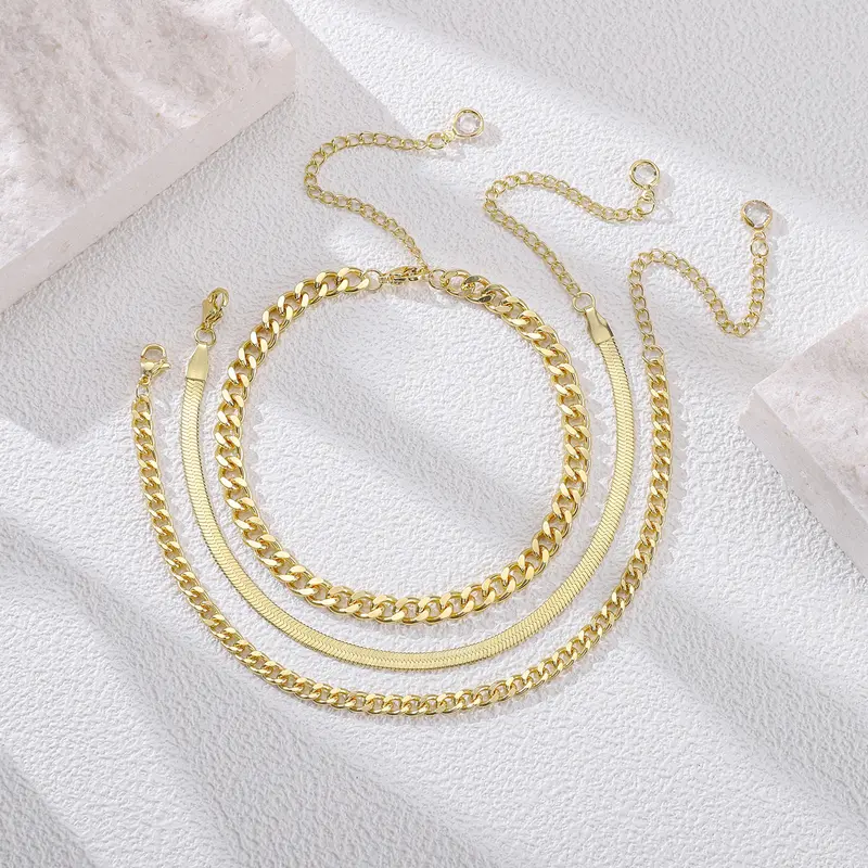 3pc Dainty Anklet Stack