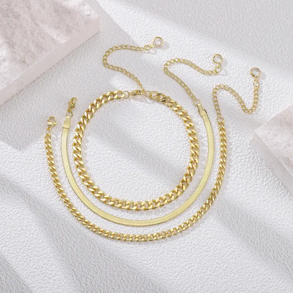 3pc Dainty Anklet Stack