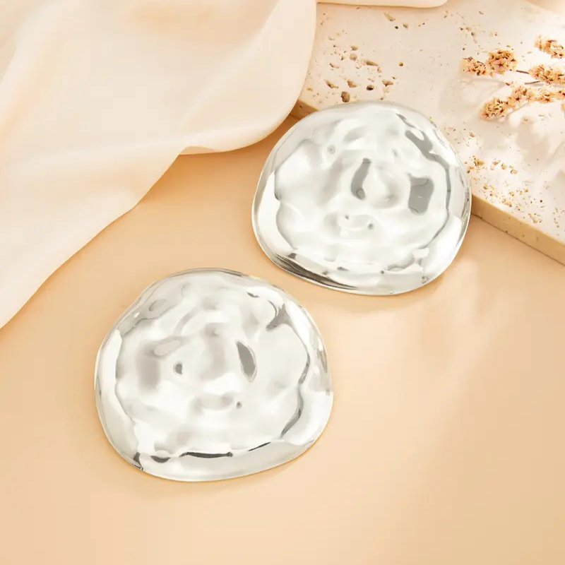Irregular Round Hammered Earrings