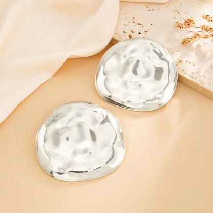 Irregular Round Hammered Earrings