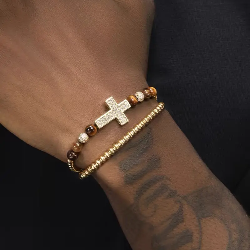 2pc Cross Bracelet Set