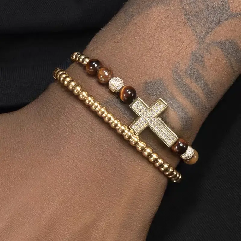 2pc Cross Bracelet Set