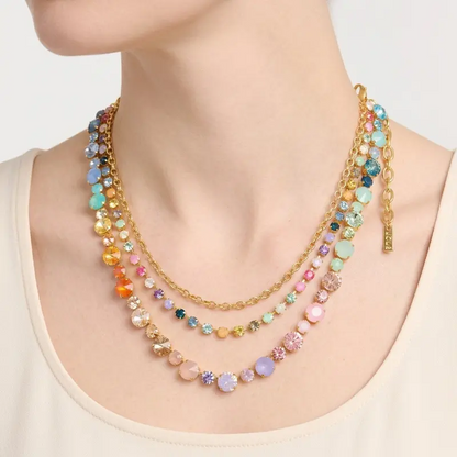 Three Layered Multicolor Statement Necklace