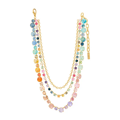 Three Layered Multicolor Statement Necklace