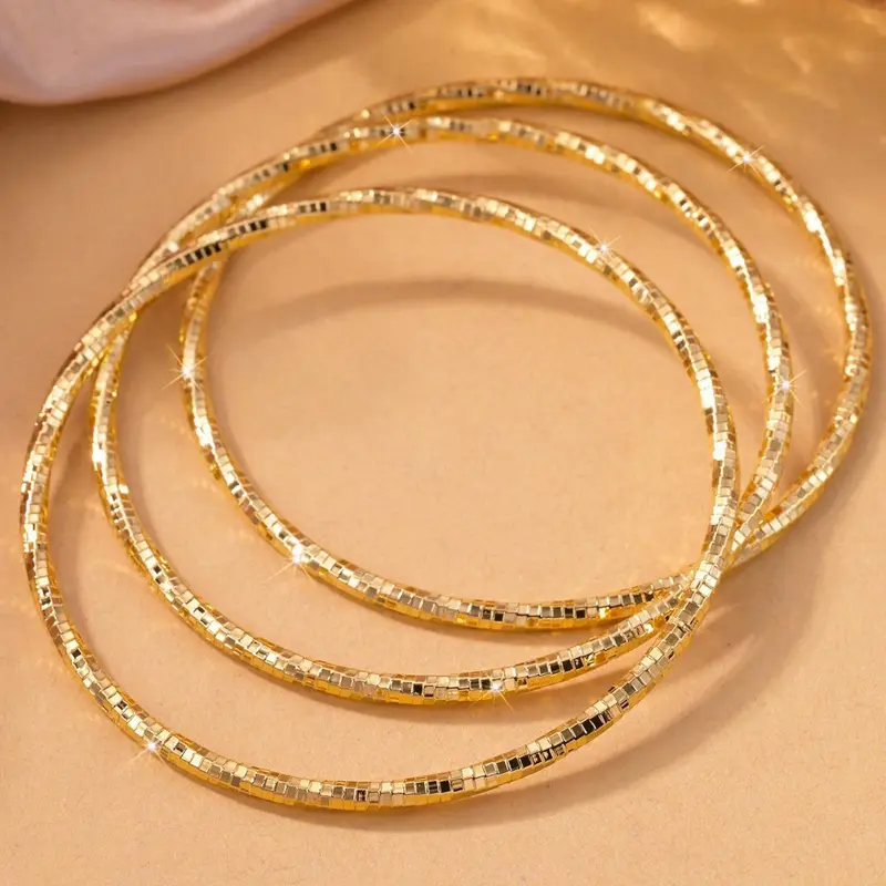 6pc Textured Stackable Bracelet Set