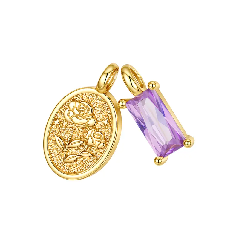 Birthstone Birth Flower Necklace