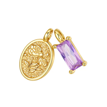 Birthstone Birth Flower Necklace
