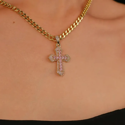 Chunky Cuban Cross Necklace
