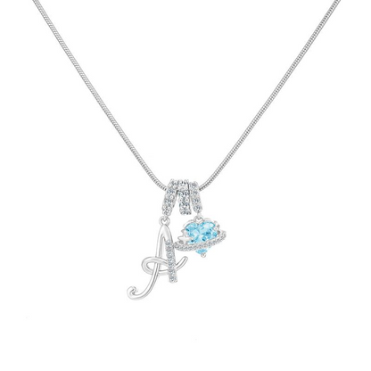 Initial Heart Charm Necklace