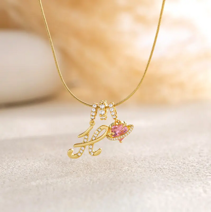 Initial Heart Charm Necklace