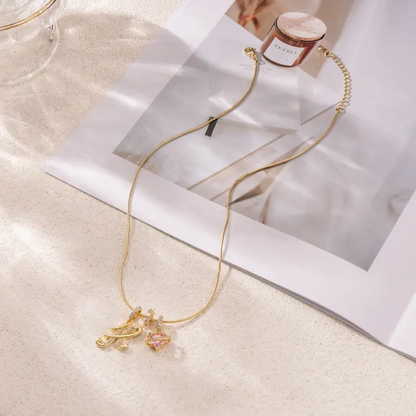 Initial Heart Charm Necklace