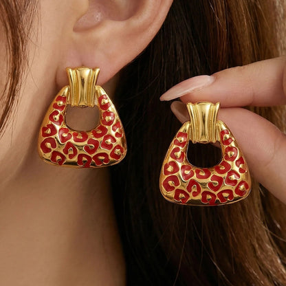 Leopard Print Drop Earrings