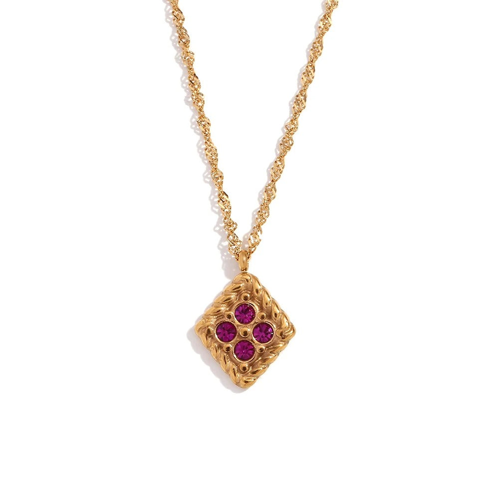 Colorful Rhinestone Cookies Necklace