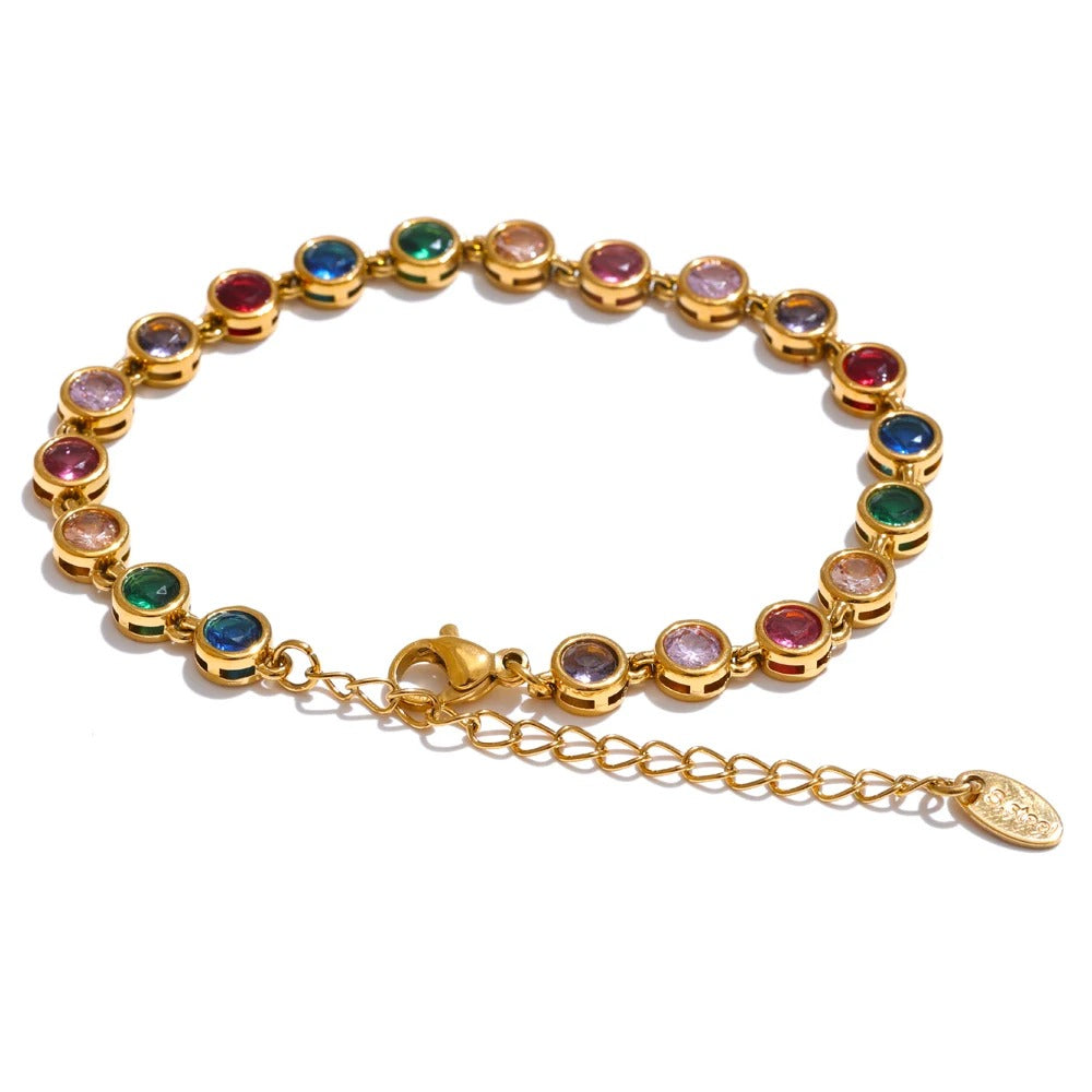 Colorful Circles Necklace and Bracelet Set