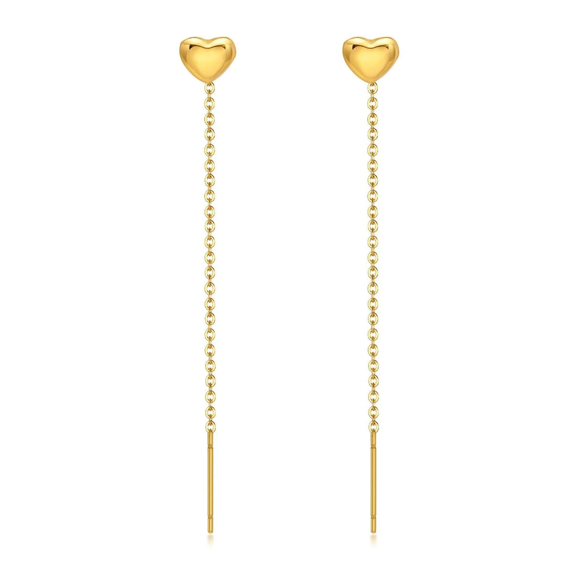 Long Tassel Heart Earrings