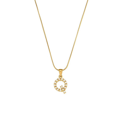 Pearl Letter Initial Necklace