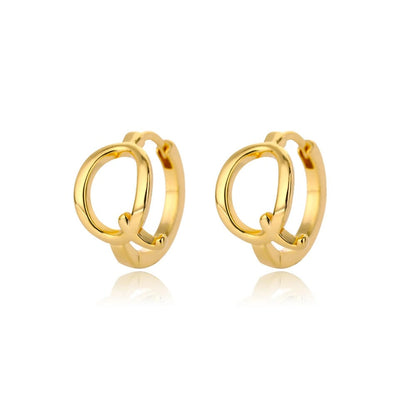Minimal Initial Letter Stud Earrings