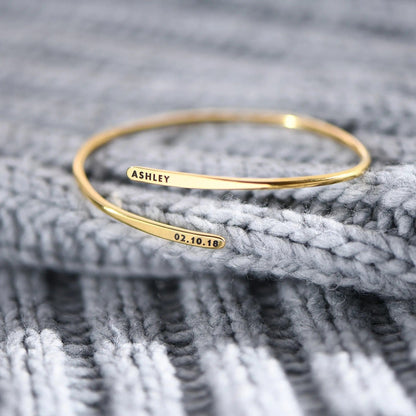 Engraved Adjustable Cuff Bracelet