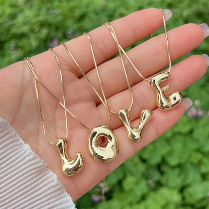 Chunky Balloon Initial Letter Necklace