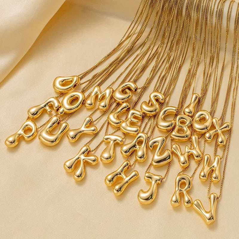 Chunky Balloon Initial Letter Necklace