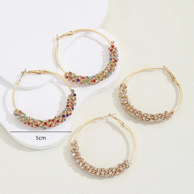 Colorblock Rhinestone Earrings