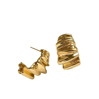 Wavy Ripple Stud Earrings