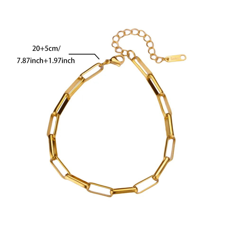 Dainty Large Paper Clip Bracelet