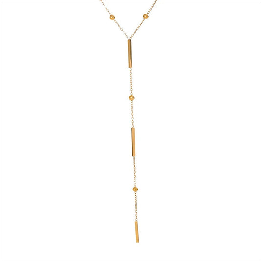 Thin Long Bar Tassel Necklace