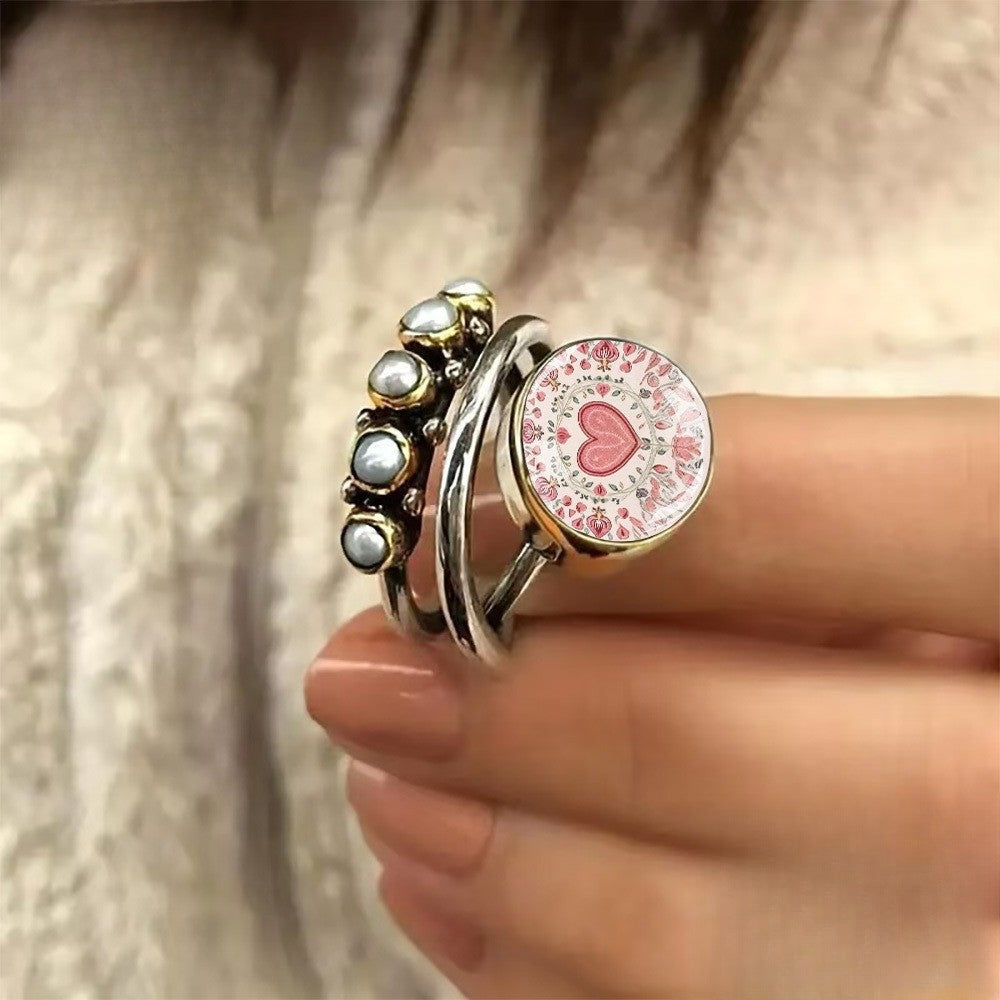 Floral Heart Statement Ring