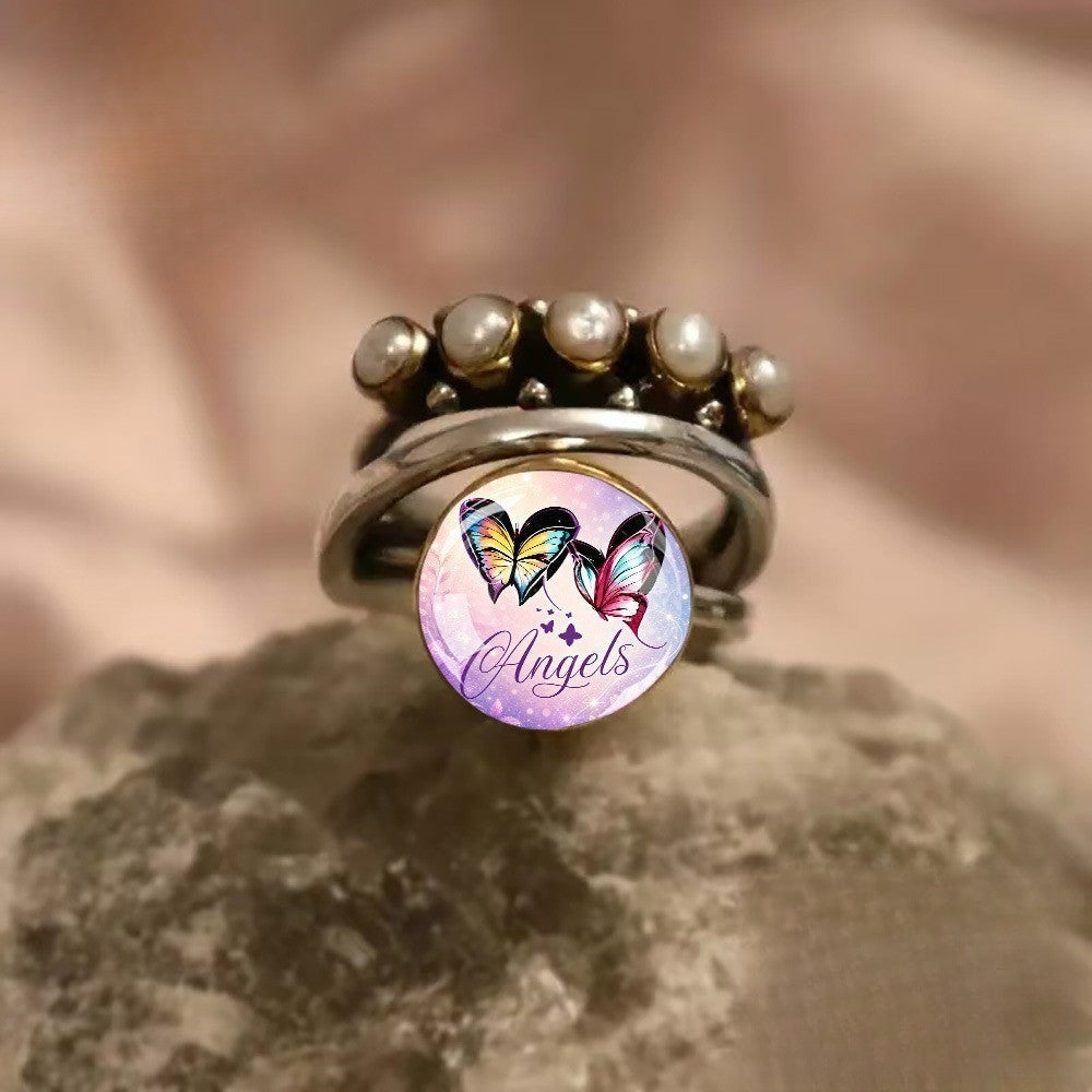 Colorful Butterfly Angel Ring Set