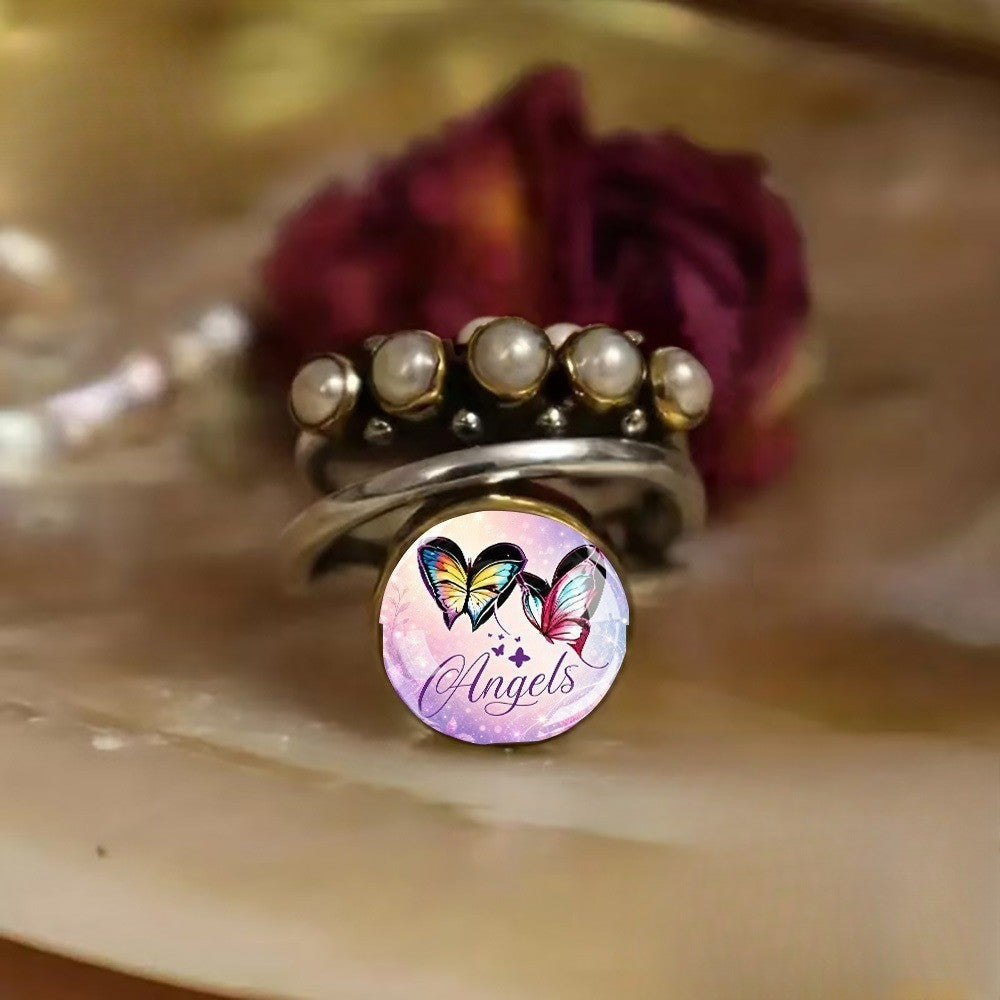Colorful Butterfly Angel Ring Set