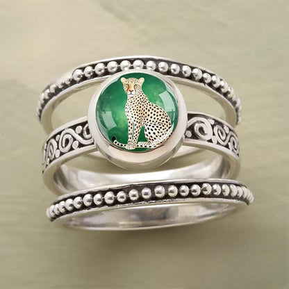 Cheetah Beaded Ring Set